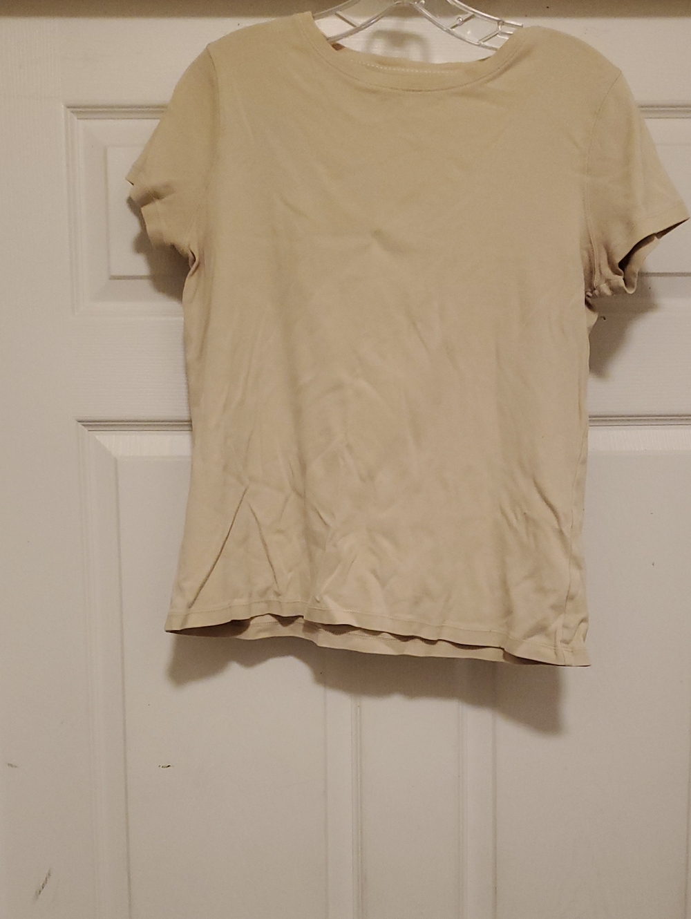 St. John's Bay Short-Sleeve Crewneck Tee - Beige/Cream